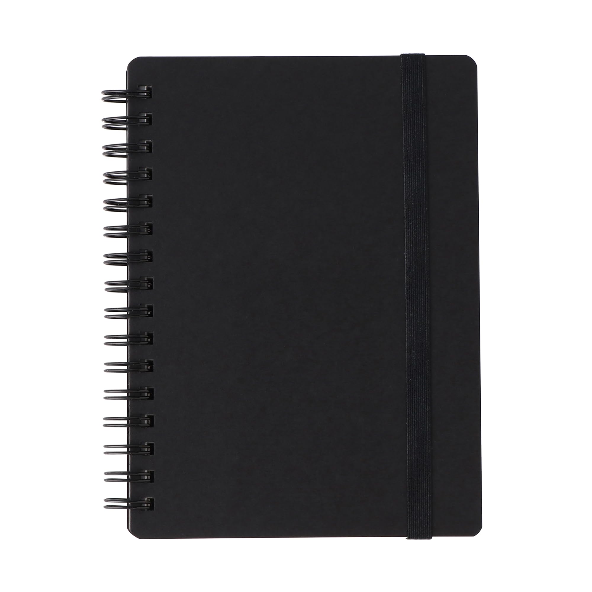 Amazon | 無印良品 上質紙 ダブルリングノート・ゴム留付 黒 A6 80枚